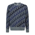 Dior 2025 Jacquard Sweater Blue Gray Wool