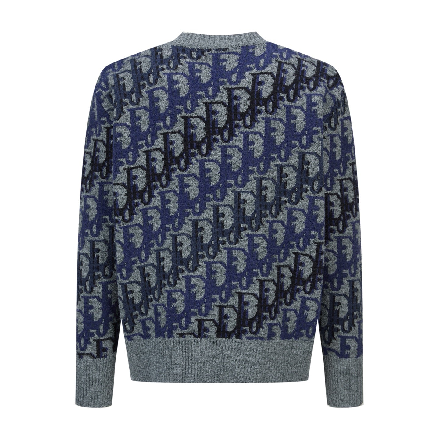 Dior 2025 Jacquard Sweater Blue Gray Wool