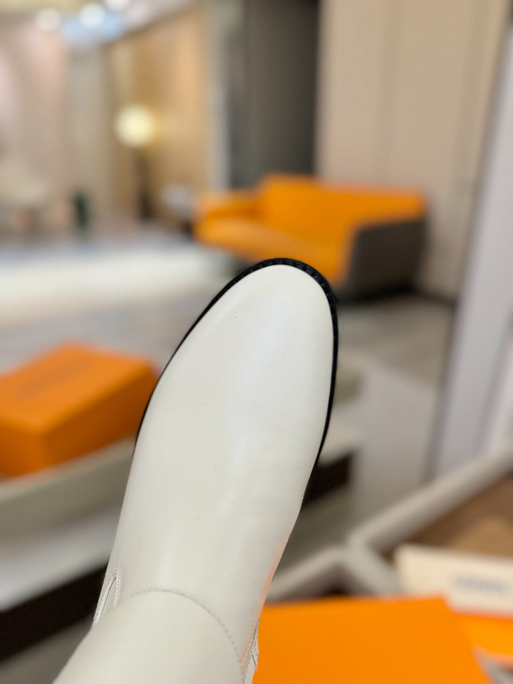 LV Midtown Flat Ankle Boot Light Off White Cowhide 574328