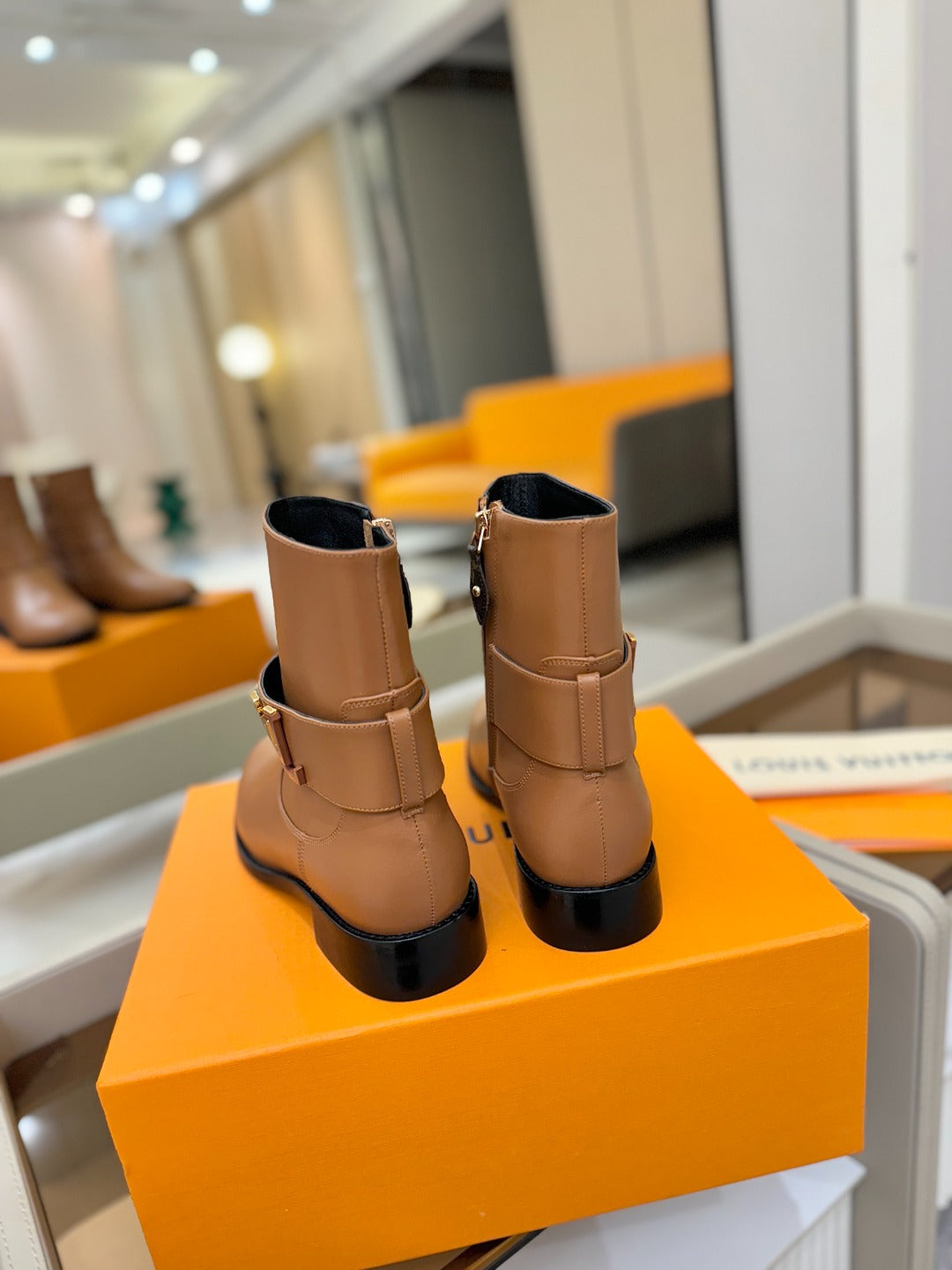 LV Midtown Flat Ankle Boot Light Brown Cowhide 574329