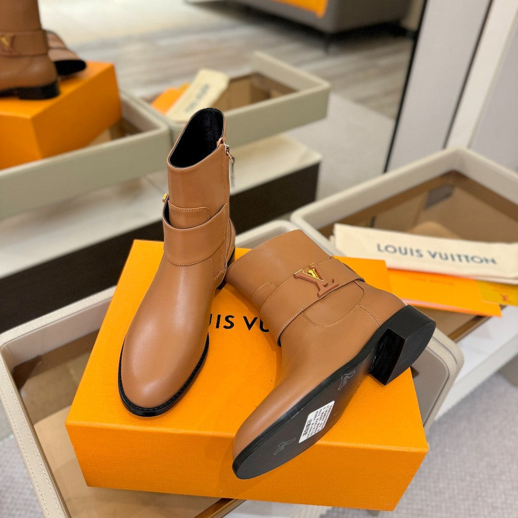 LV Midtown Flat Ankle Boot Light Brown Cowhide 574329