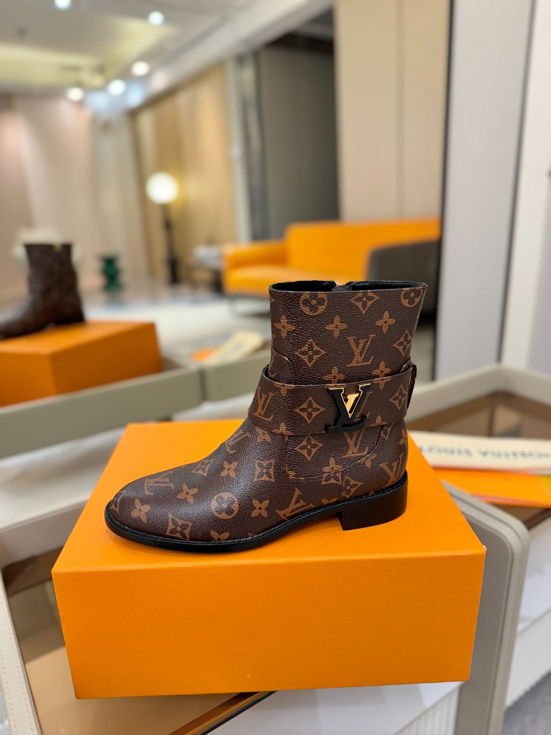 LV Midtown Flat Ankle Boot Brown Monogram Canvas 574330