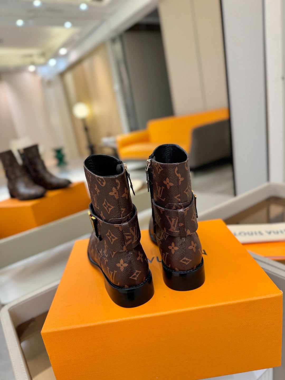 LV Midtown Flat Ankle Boot Brown Monogram Canvas 574330