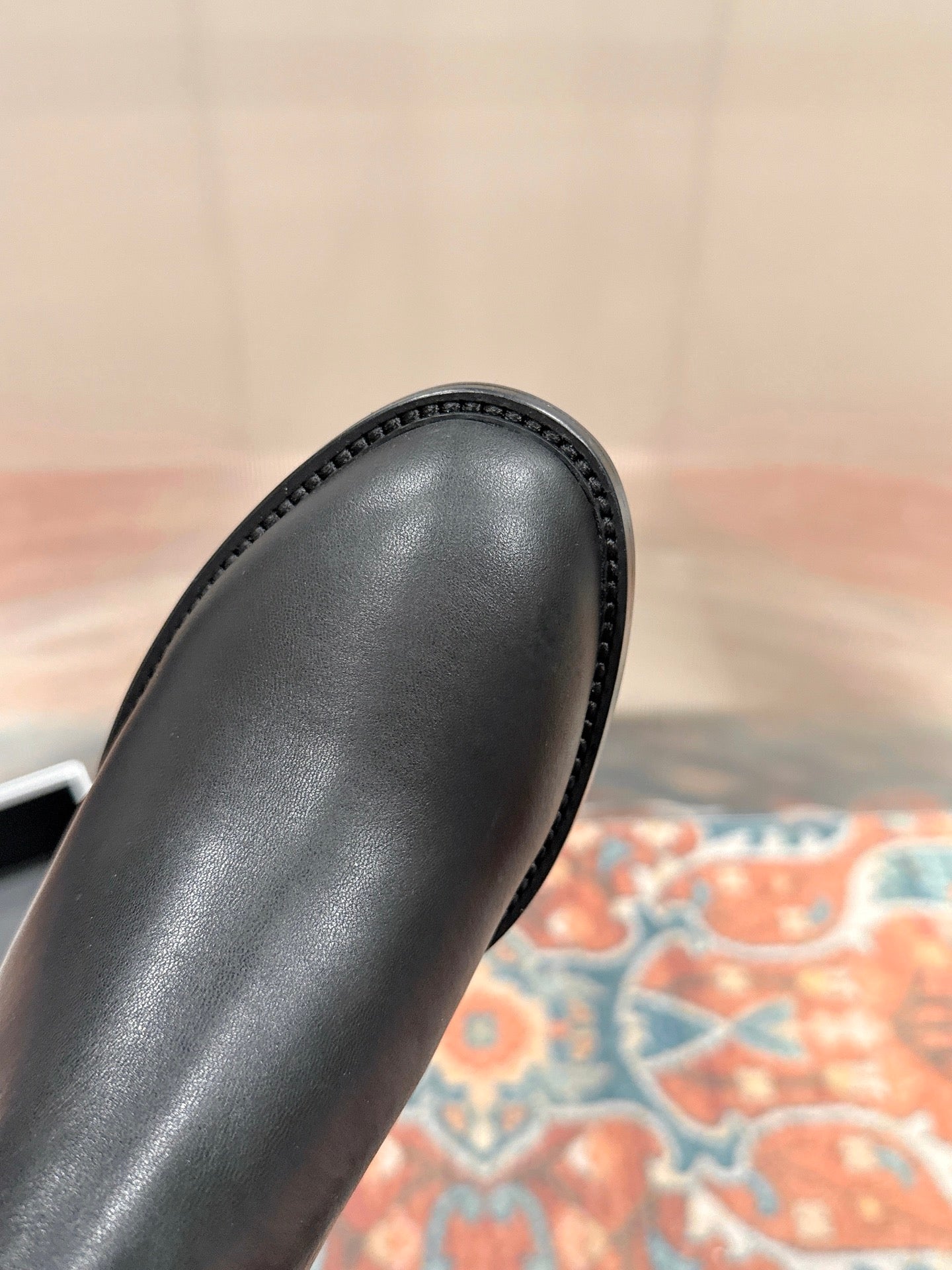 Celine Garance Triomphe Strap Boot 60mm Black Calfskin