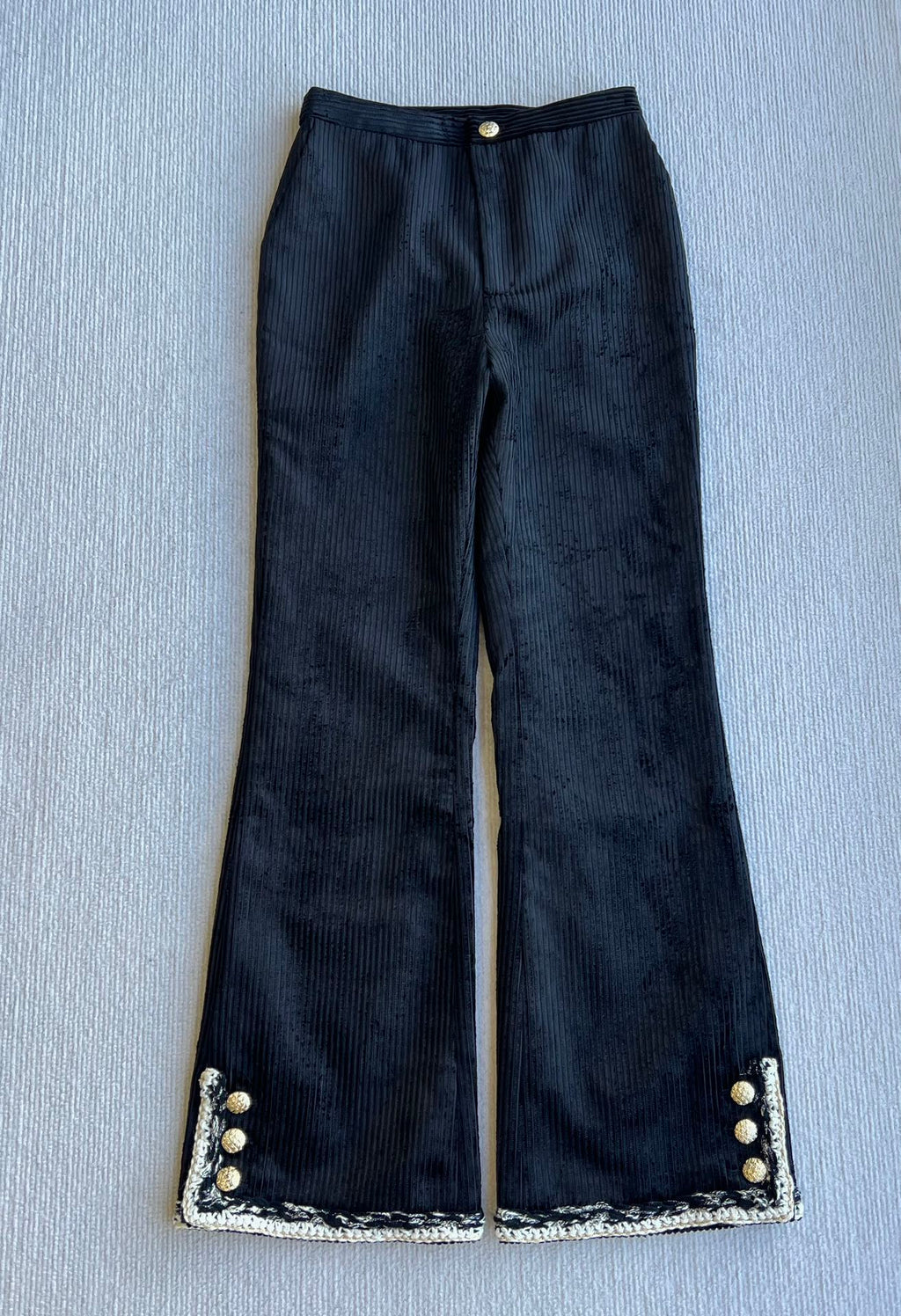 CC Corduroy Trousers Black Viscose Polyester 318577