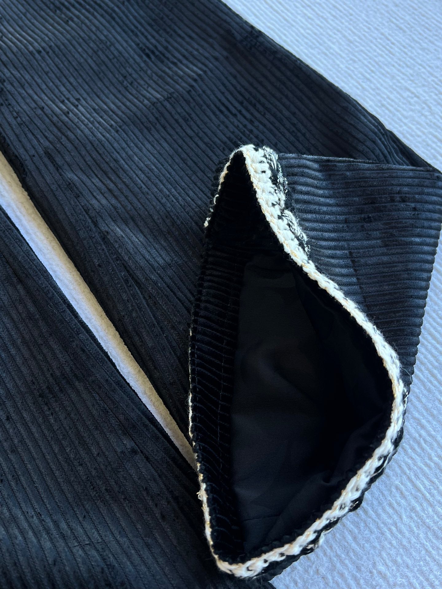 CC Corduroy Trousers Black Viscose Polyester 318577