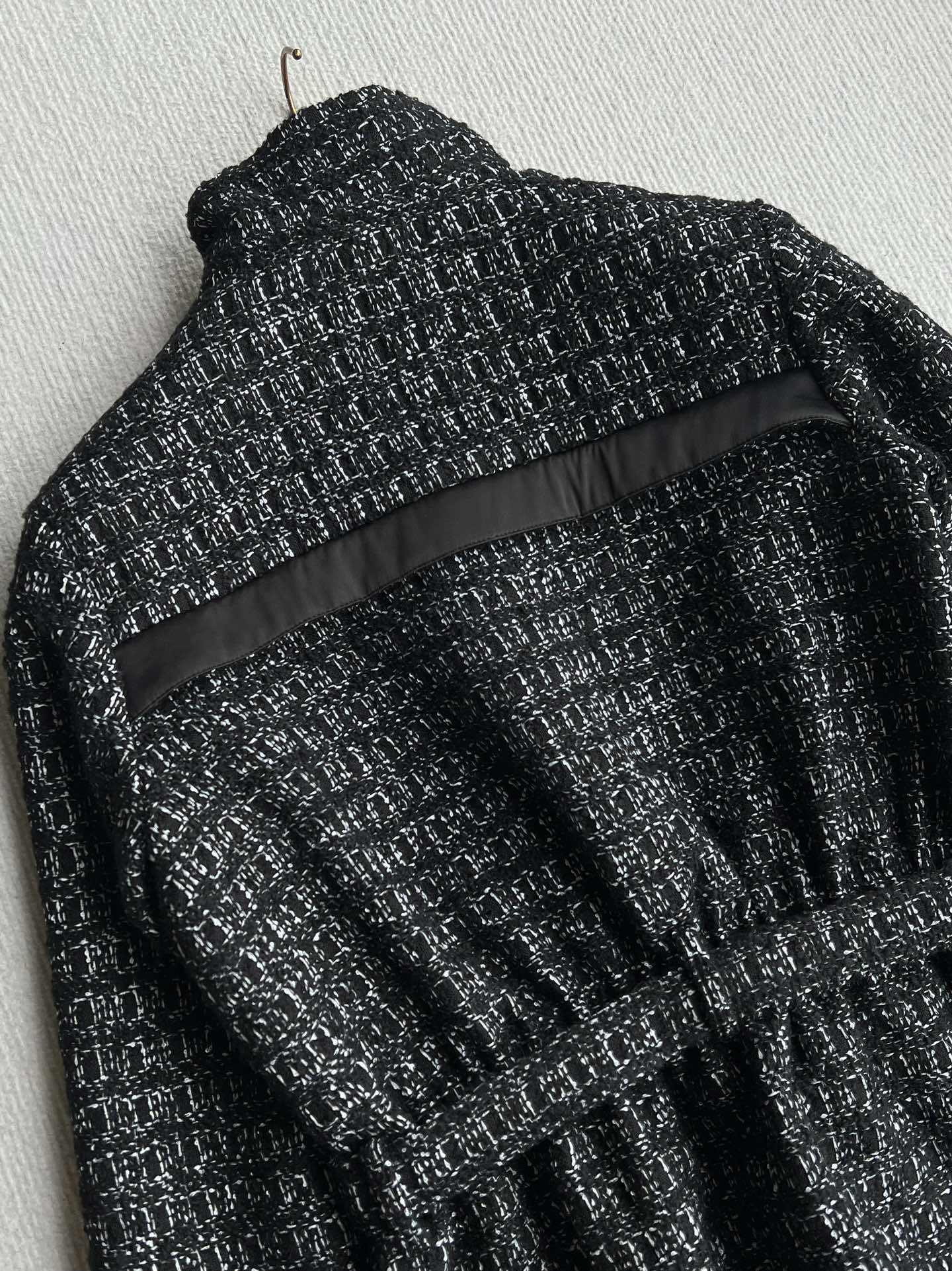 CC Belted Jacket Black White Cashmere Tweed 318587