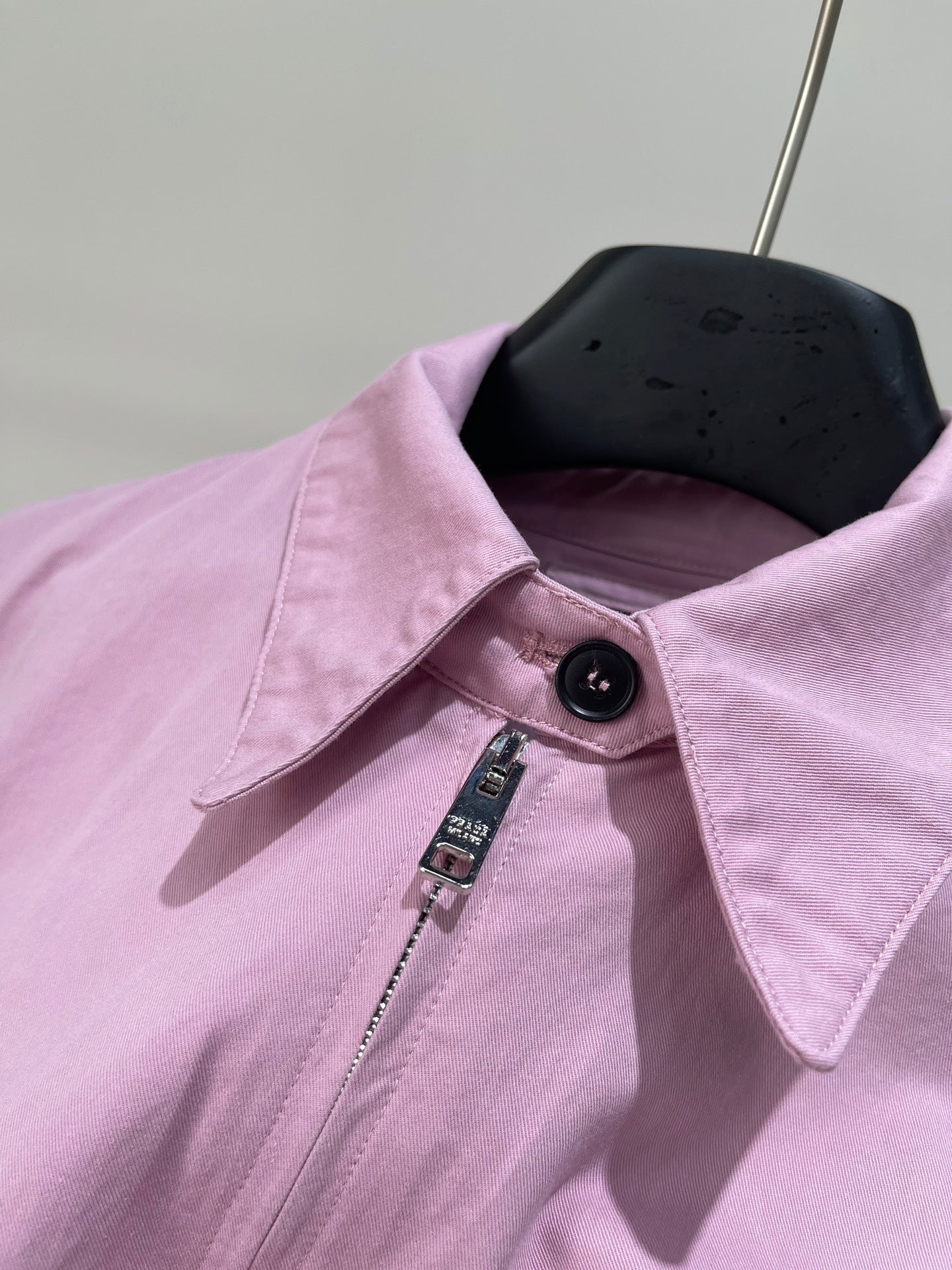 Prada 25 Zippered Collar Jacket Pink Cotton 311514