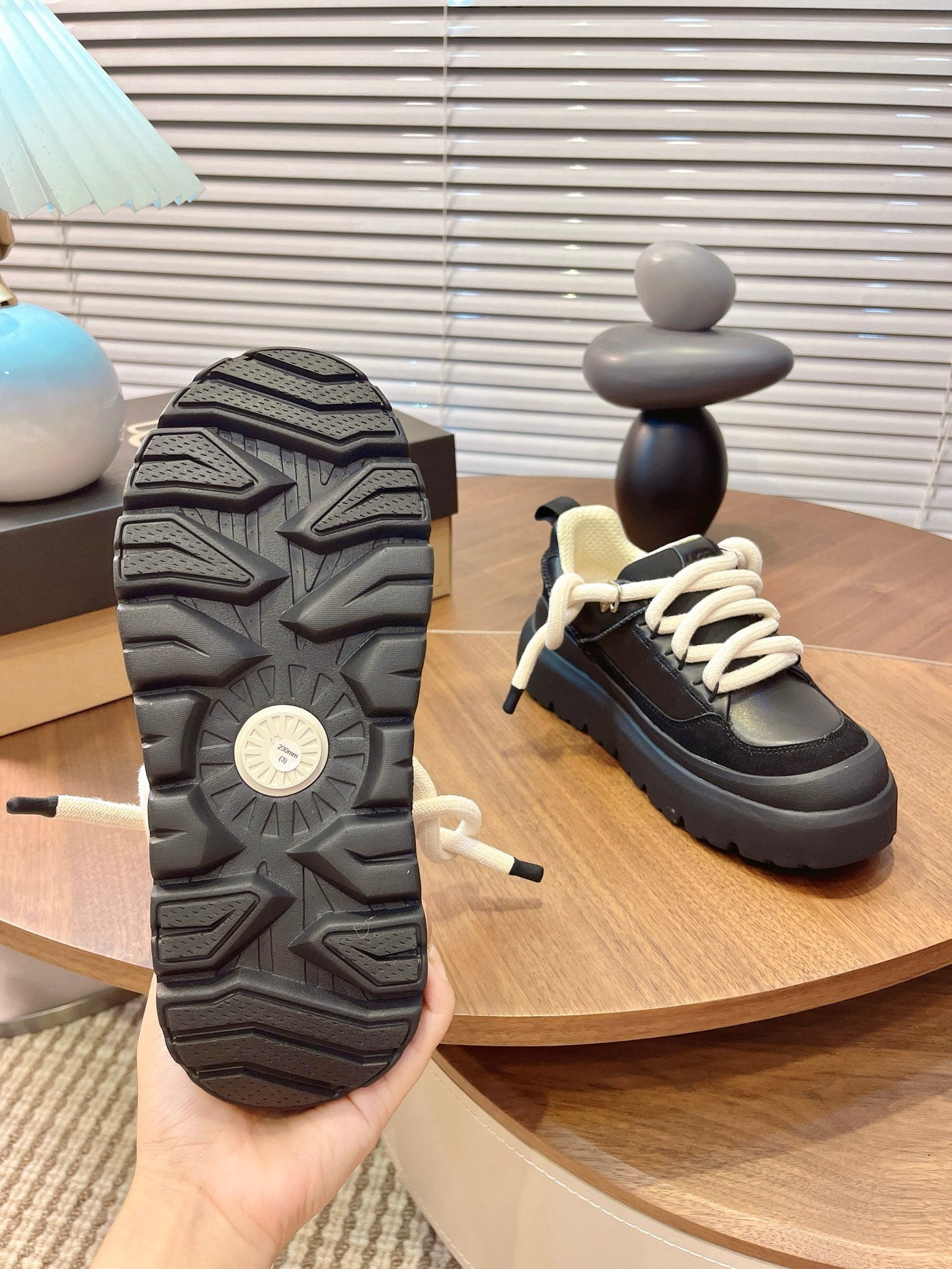 UGG Heritage Utility Sneakers Cream Black Suede Cowhide