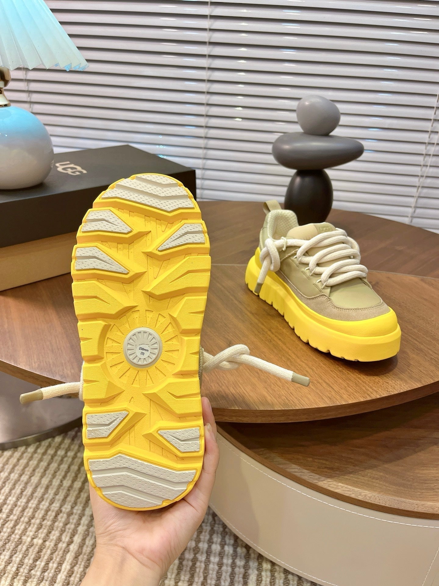 UGG Heritage Utility Sneakers Yellow Khahi Suede Cowhide