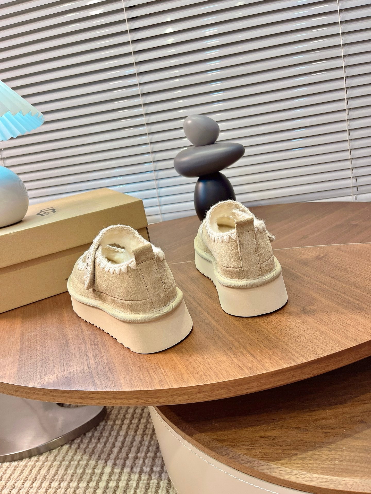 UGG Tazz Mary Jane Shoes Light Khahi Suede Shearing