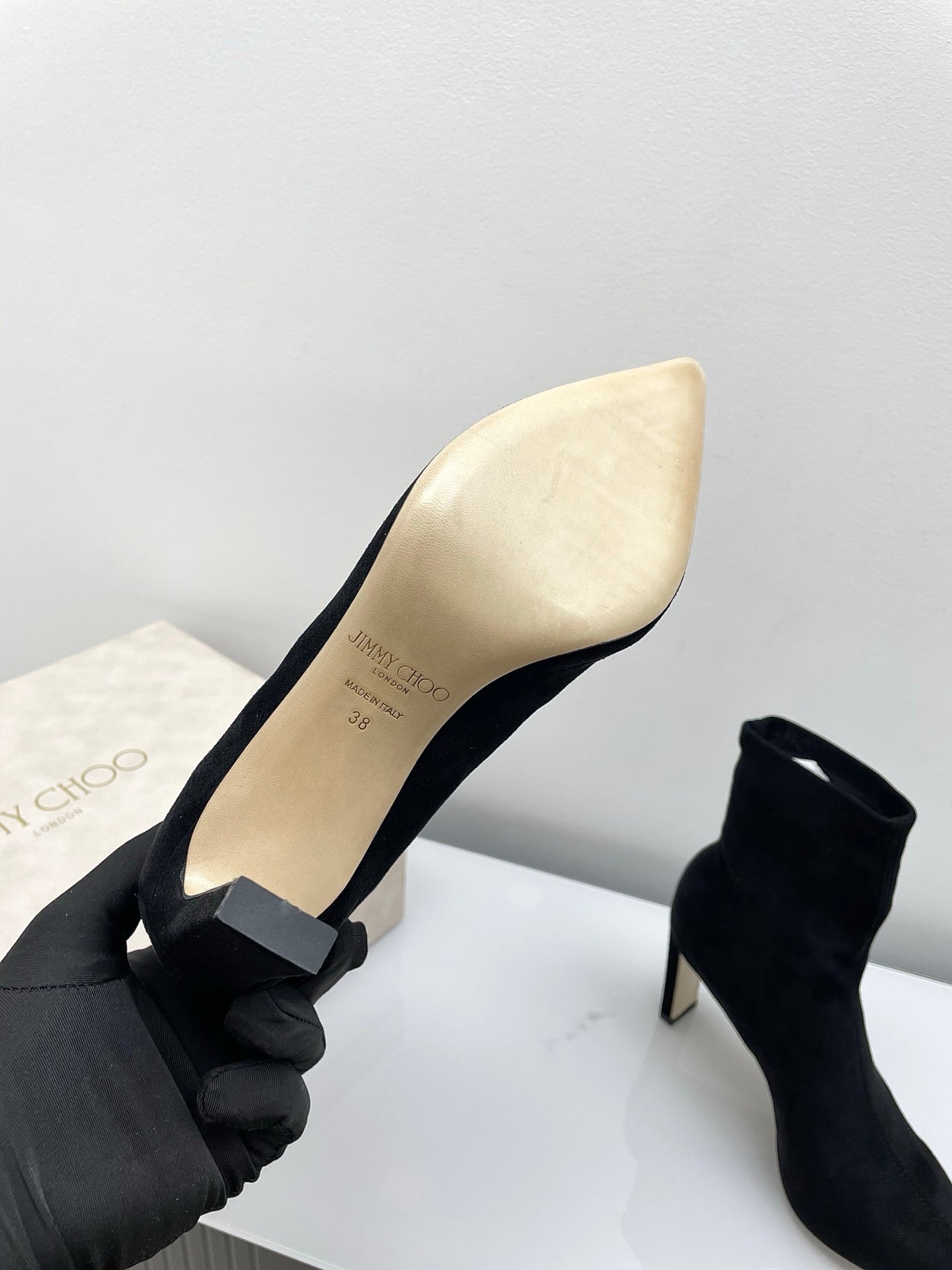 Jimmy Short Boots 85mm Black Suede 511611