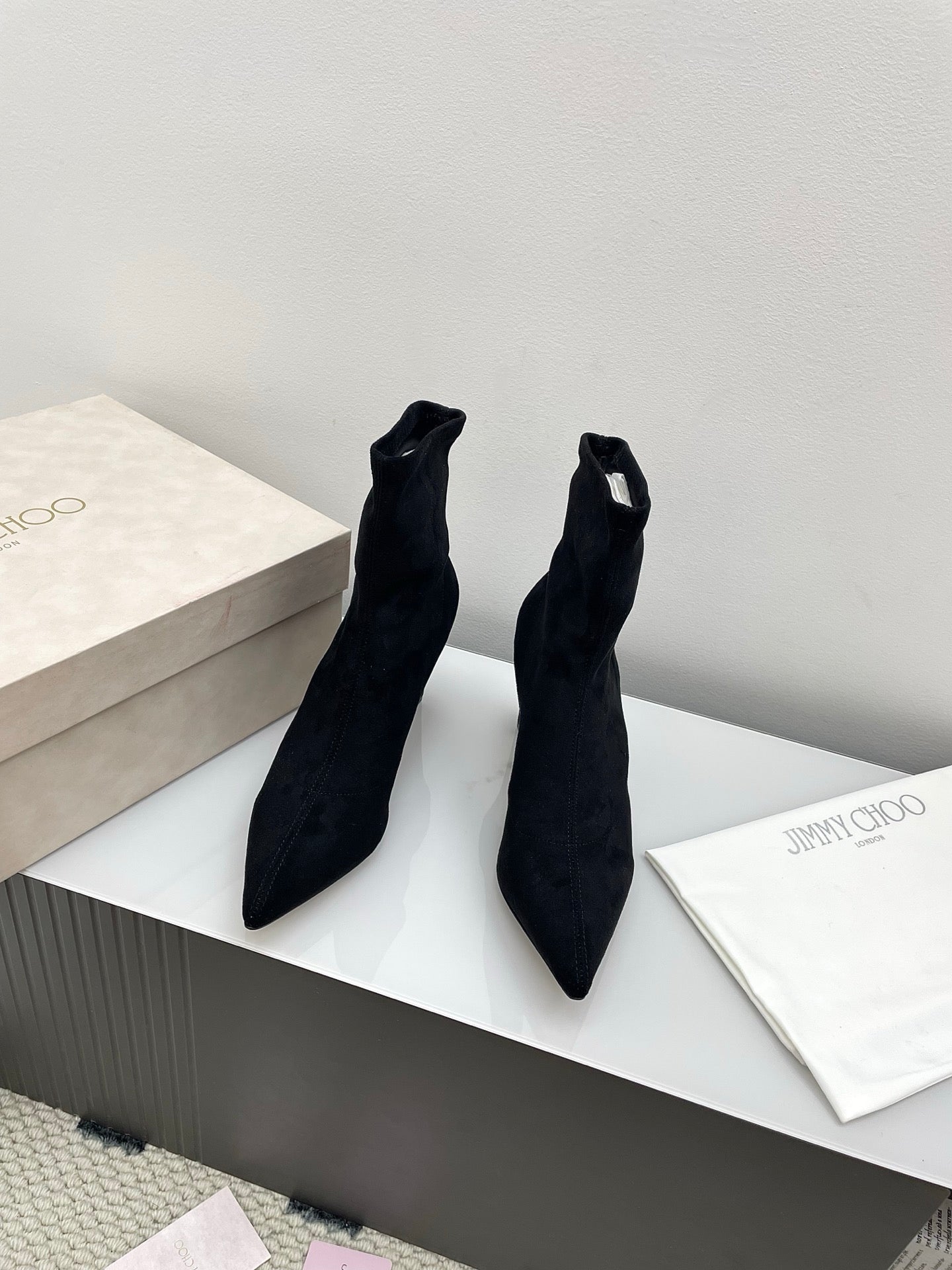 Jimmy Short Boots 85mm Black Suede 511611