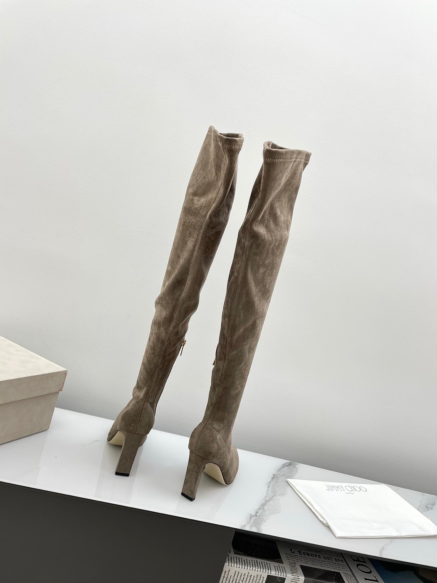 Jimmy Long Boots 85mm Olive Clay Suede 511615