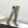 Jimmy Long Boots 85mm Olive Clay Suede 511615