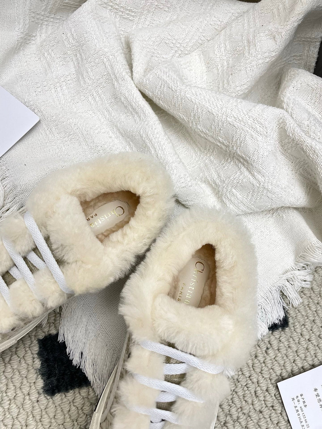 CD Walk'n Dior Platform Sneaker Khahi Beige Oblique Motif Fabric Wool