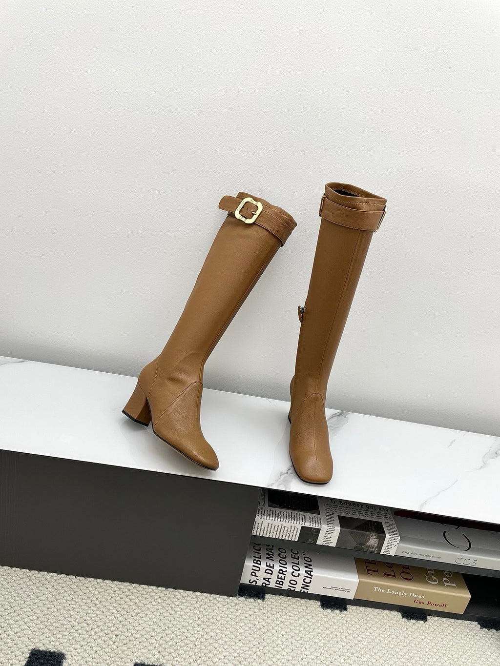 Miumiu 25 Long Boot Brown Leather 549775