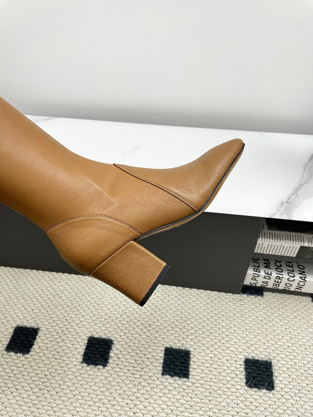 Miumiu 25 Long Boot Brown Leather 549775