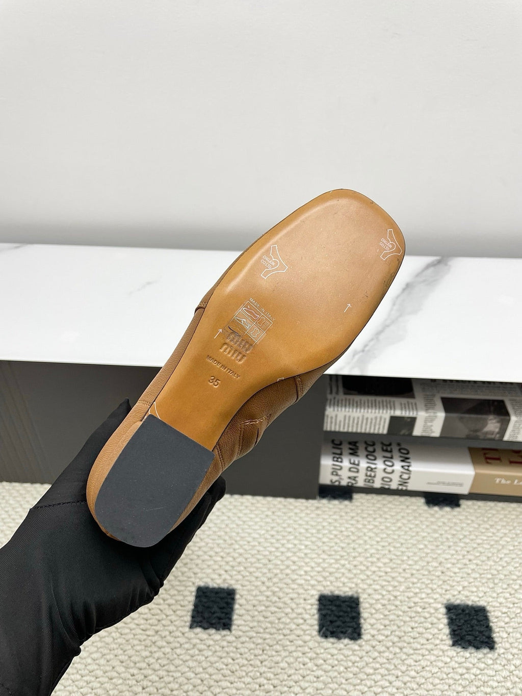 Miumiu 25 Long Boot Brown Leather 549775