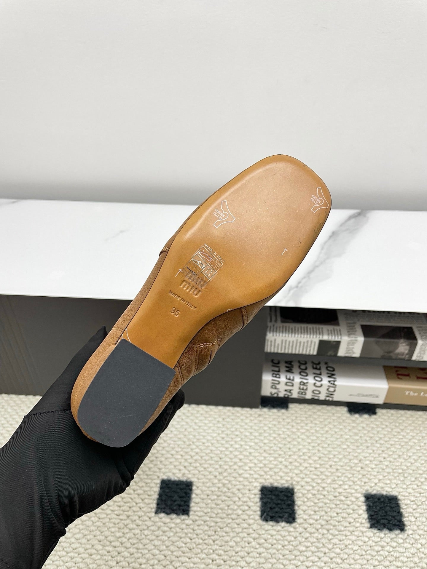 Miumiu 25 Long Boot Brown Leather 549775