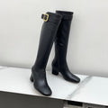 Miumiu 25 Long Boot Black Leather 549776