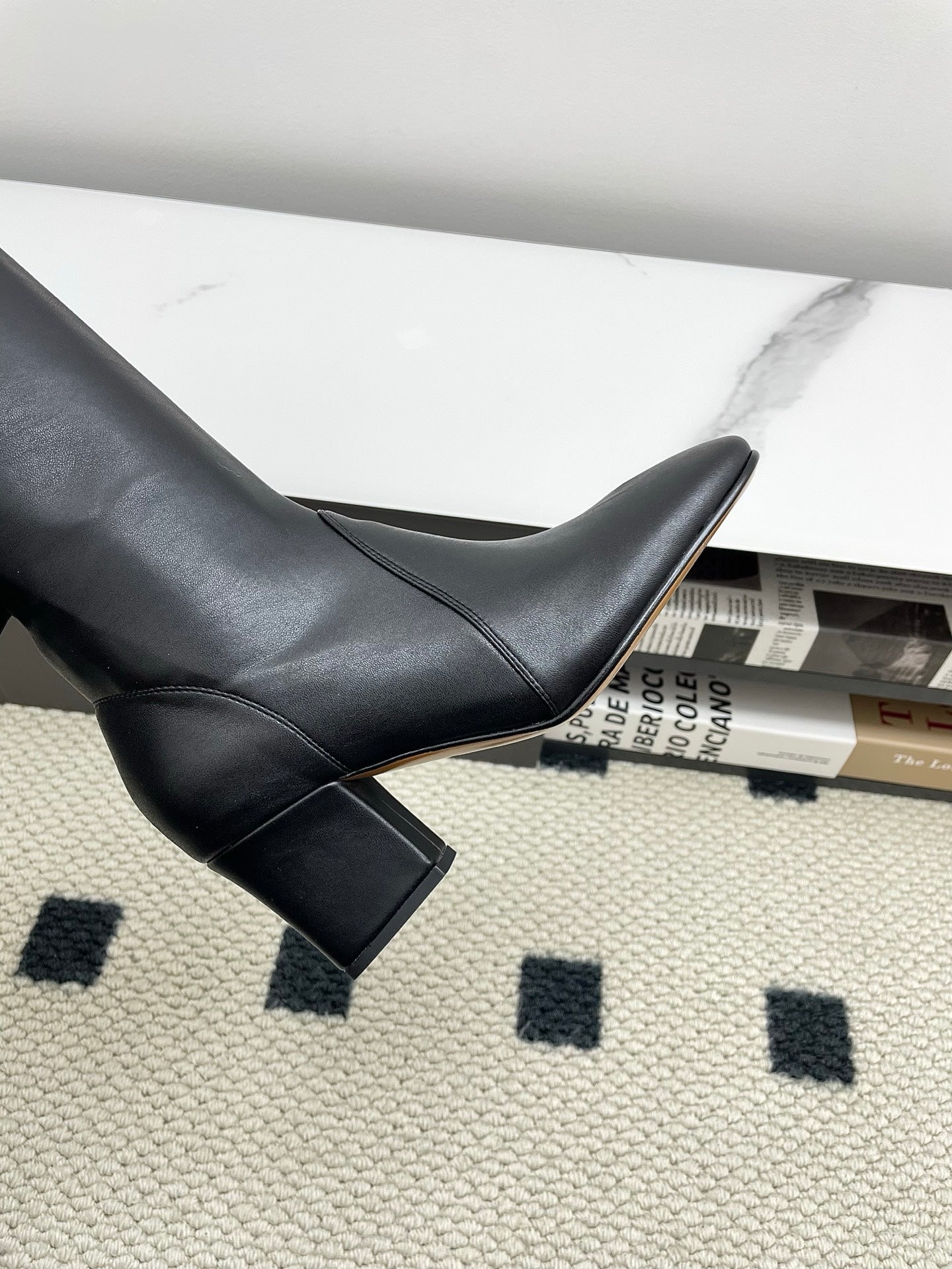 Miumiu 25 Long Boot Black Leather 549776