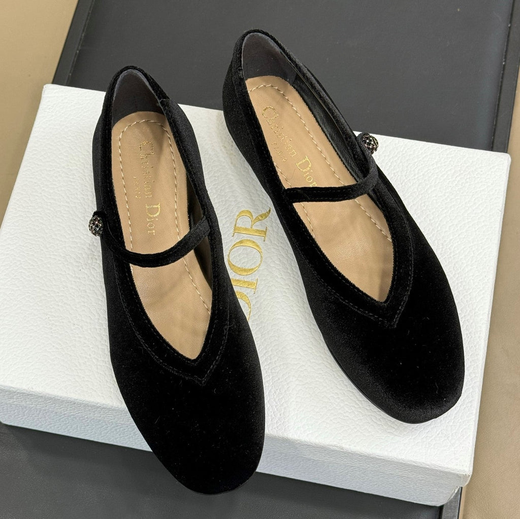 CD New Ballet Flat Black Suede 561788