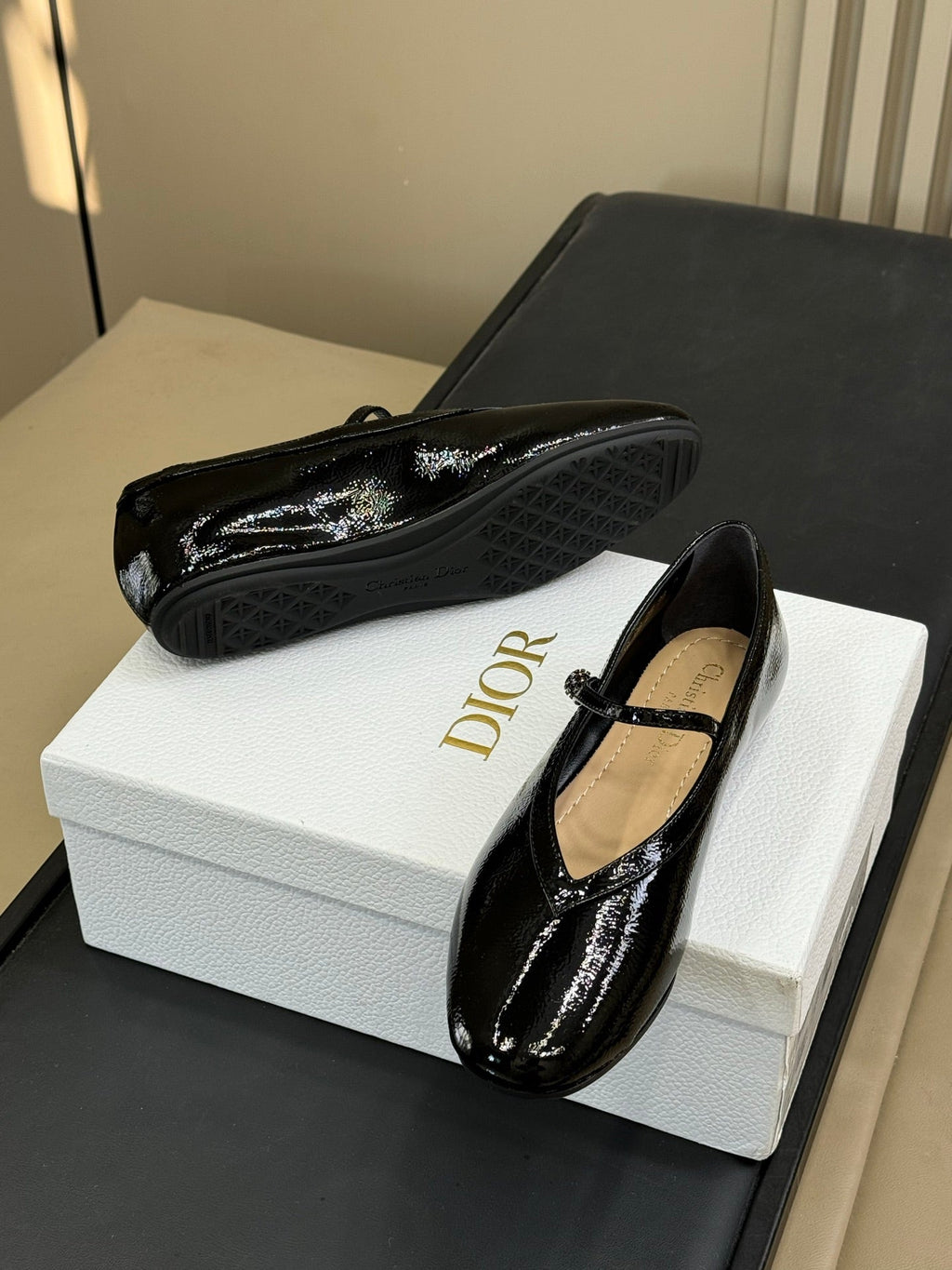 CD New Ballet Flat Black Patent Leather 561789