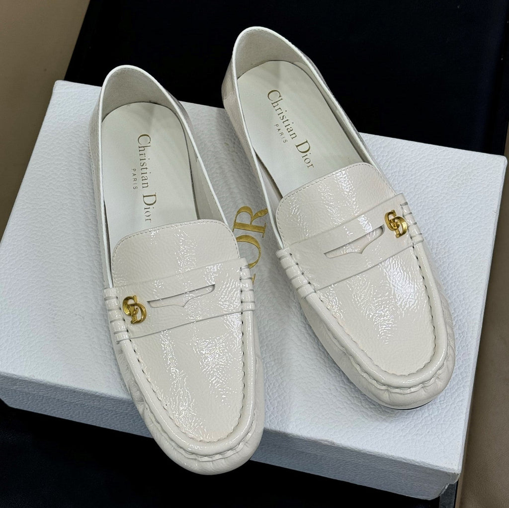 CD Time Loafer White Glossy Calfskin 561785