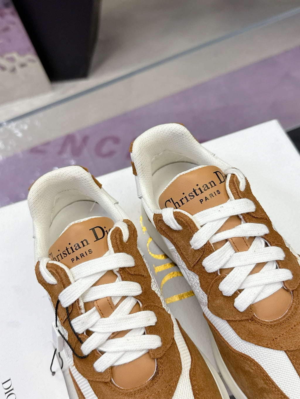 CD C'est Dior Sneaker Brown White Mesh Suede Calfskin 546578
