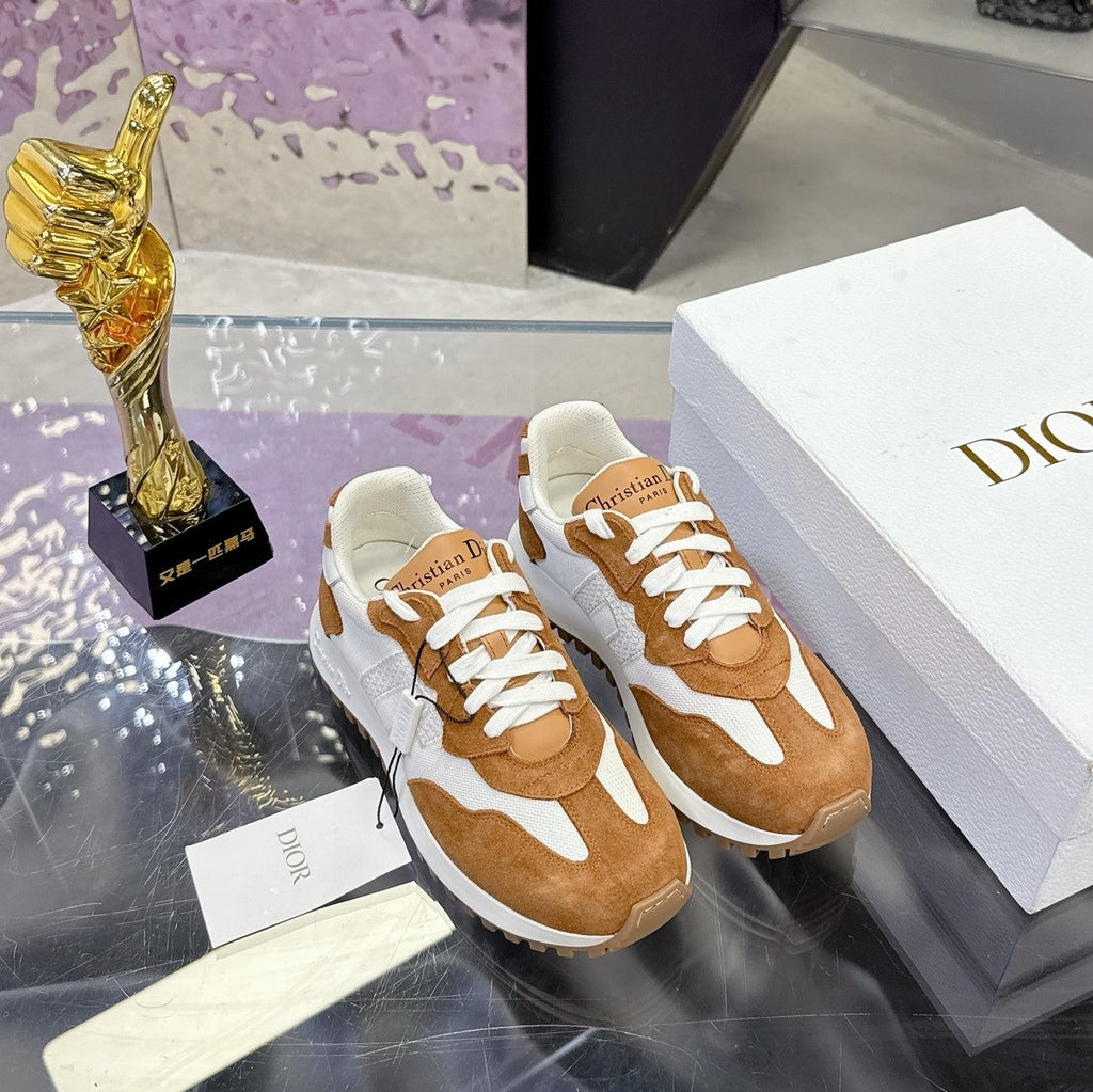 CD C'est Dior Sneaker Brown White Mesh Suede Calfskin 546578