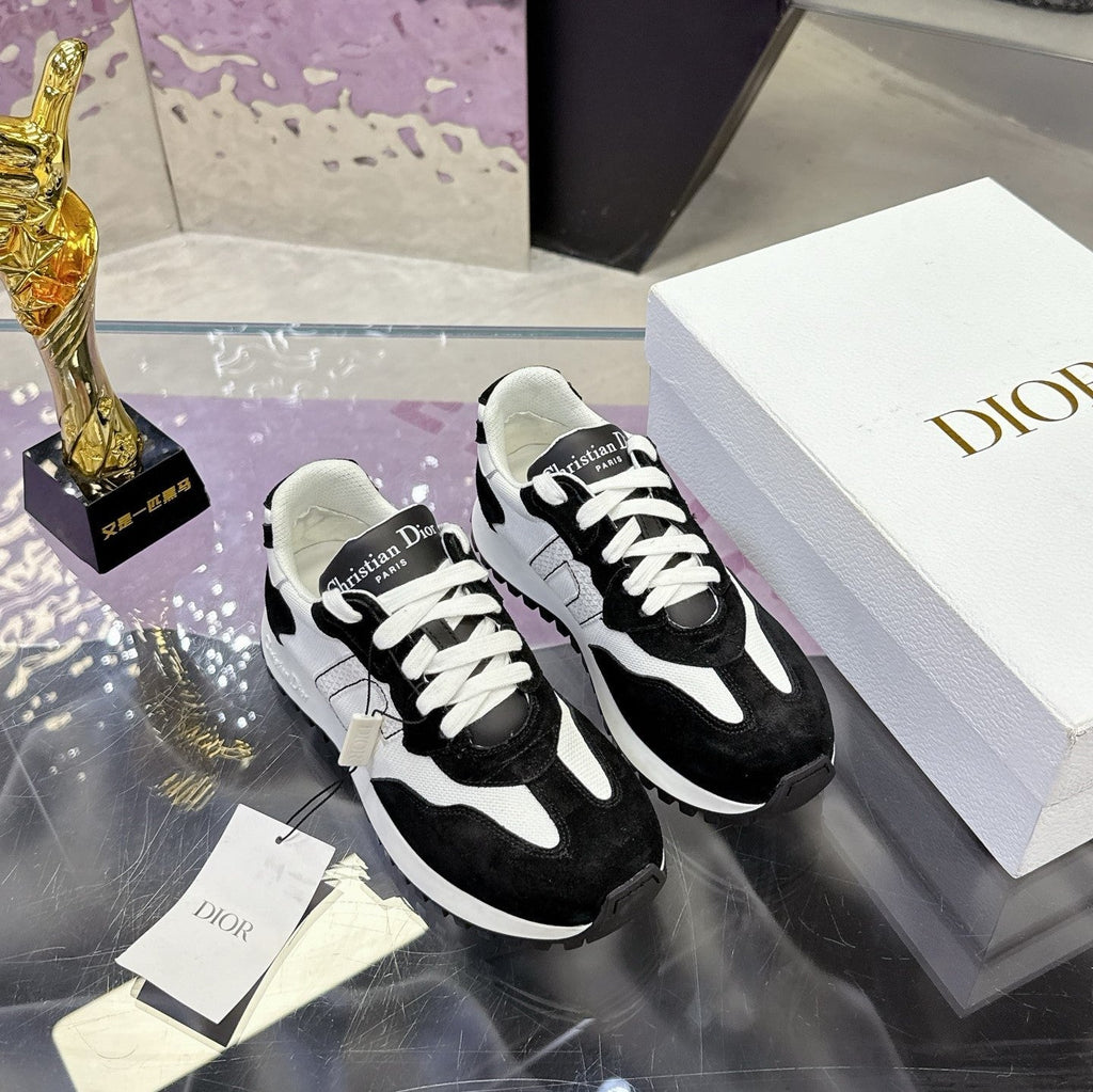 CD C'est Dior Sneaker Black White Mesh Suede Calfskin 546579
