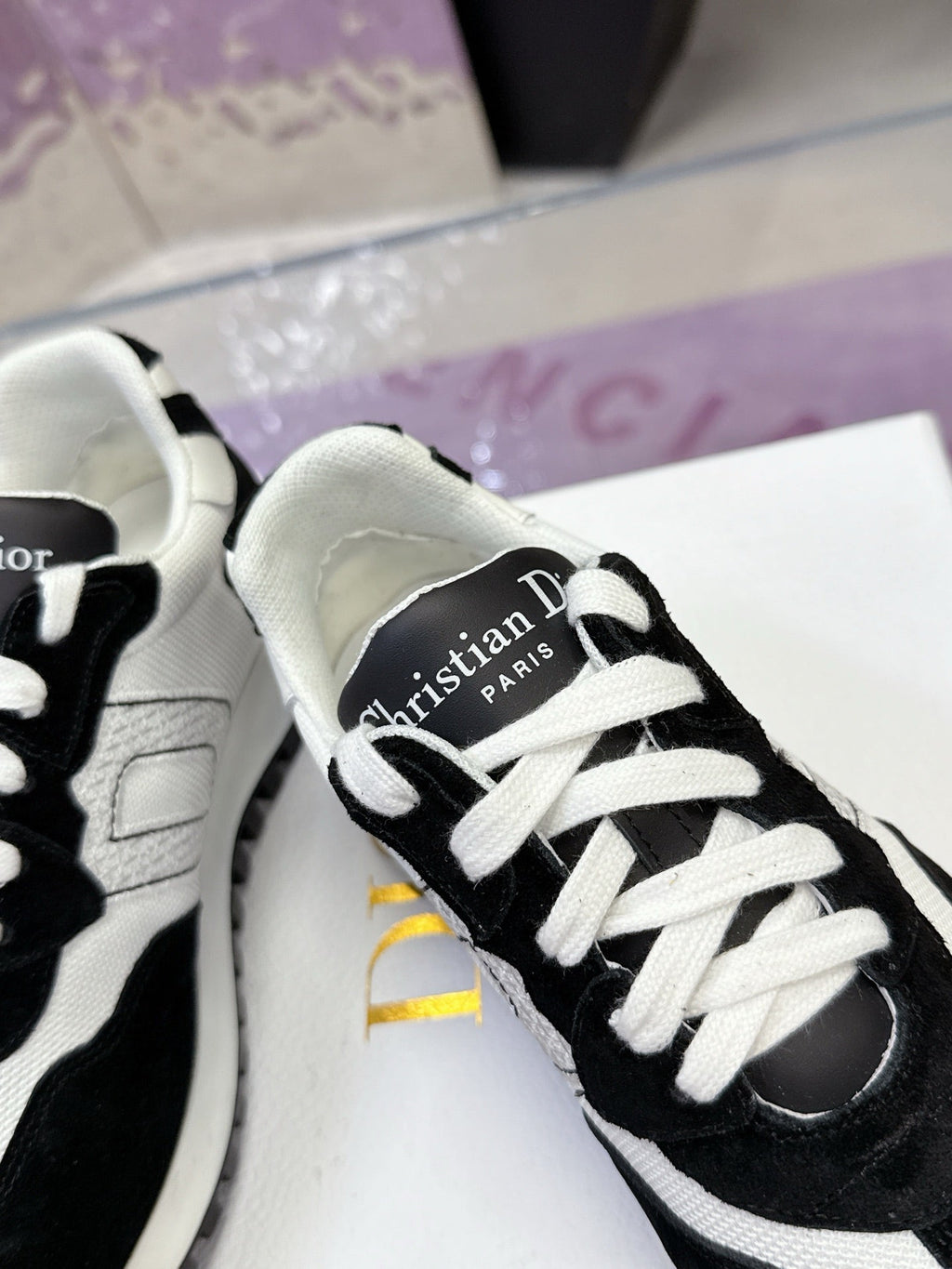 CD C'est Dior Sneaker Black White Mesh Suede Calfskin 546579