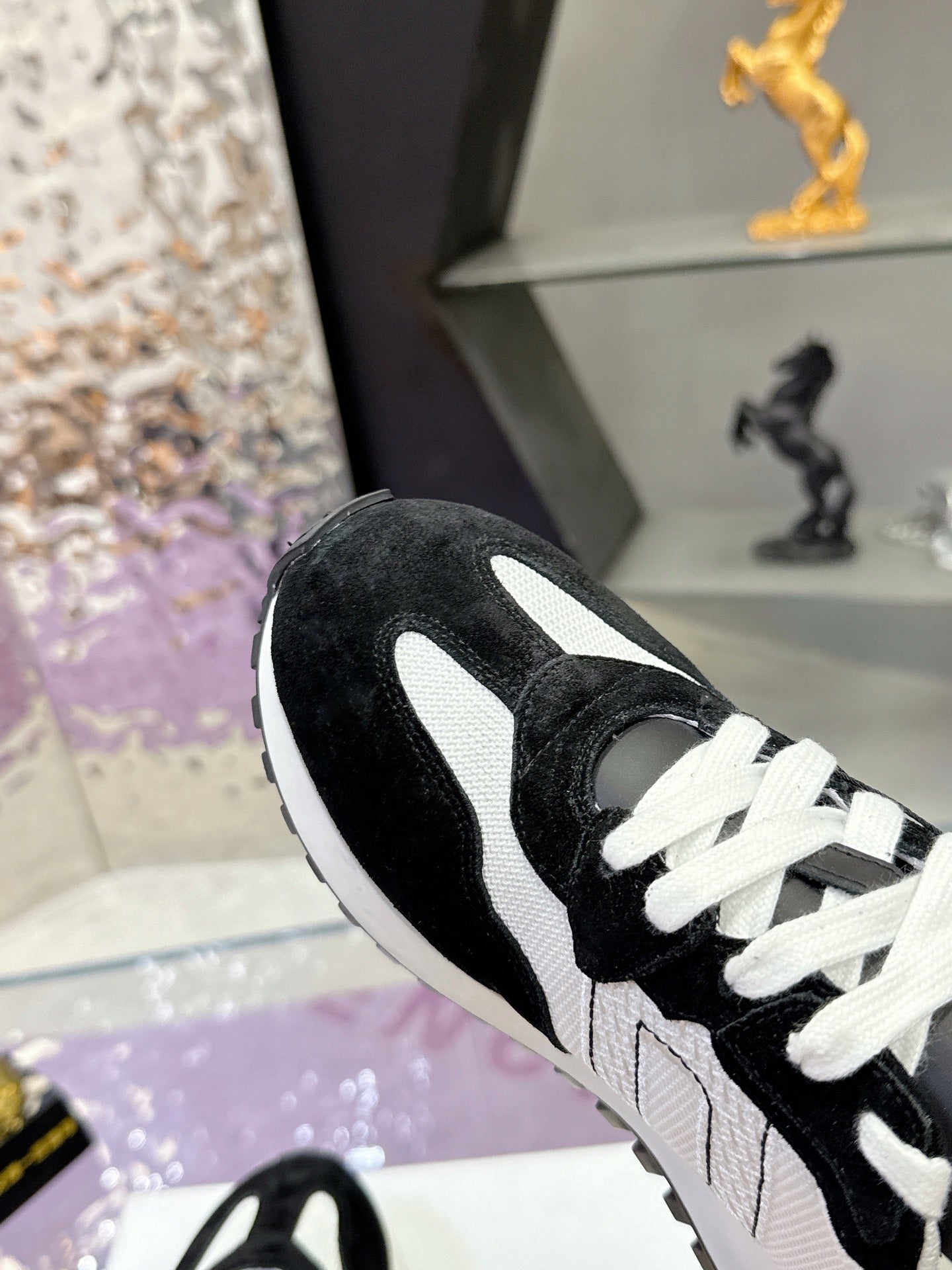 CD C'est Dior Sneaker Black White Mesh Suede Calfskin 546579