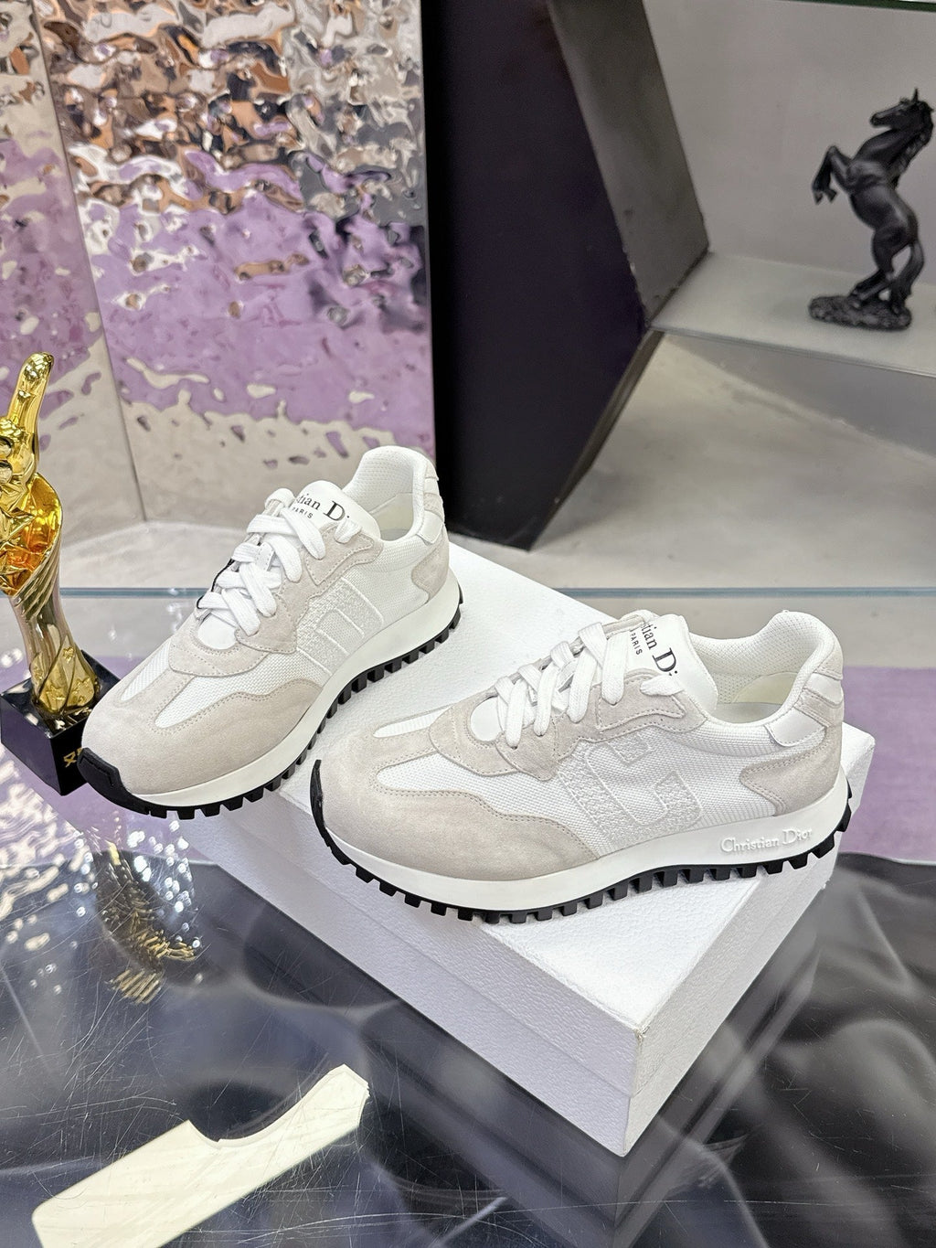 CD C'est Dior Sneaker White Mesh Suede Calfskin 546580