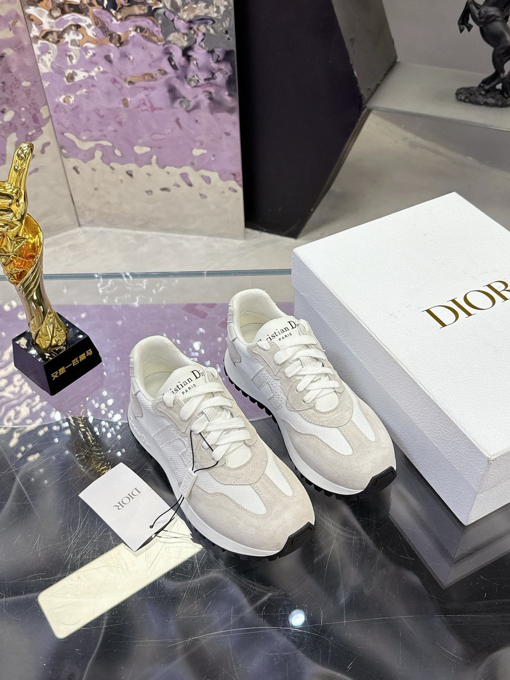 CD C'est Dior Sneaker White Mesh Suede Calfskin 546580