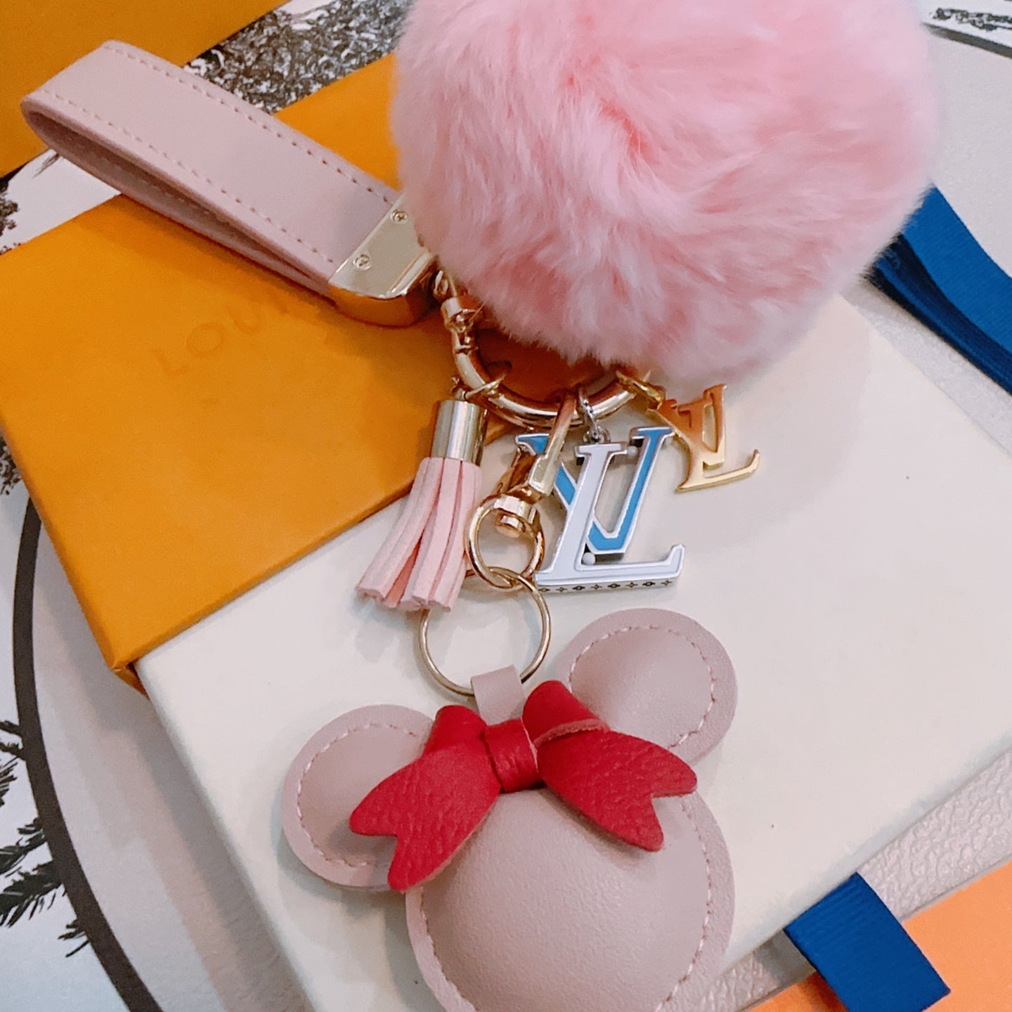 LV Pink Mickey Mouse Charm