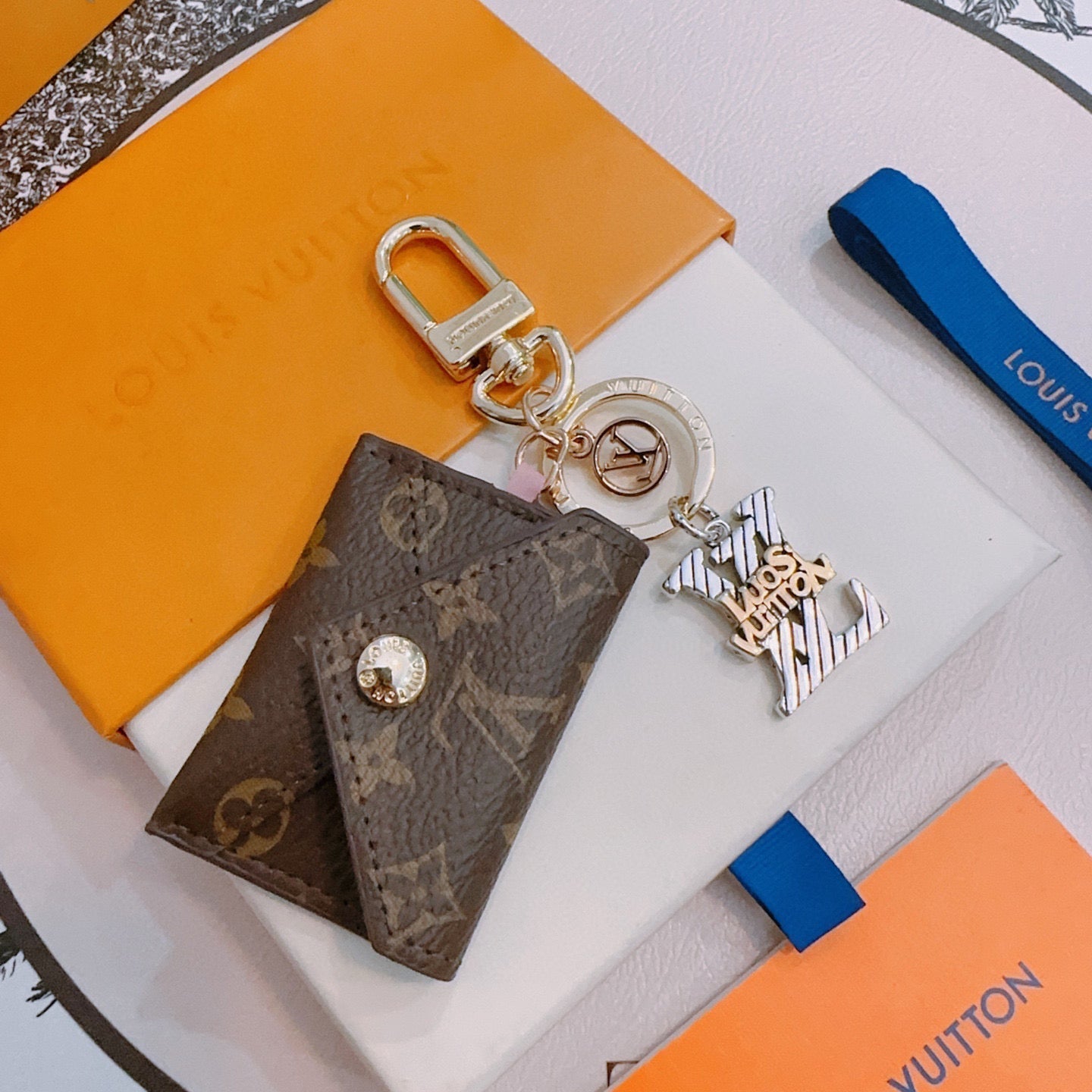 LV Brown Wallet Charm