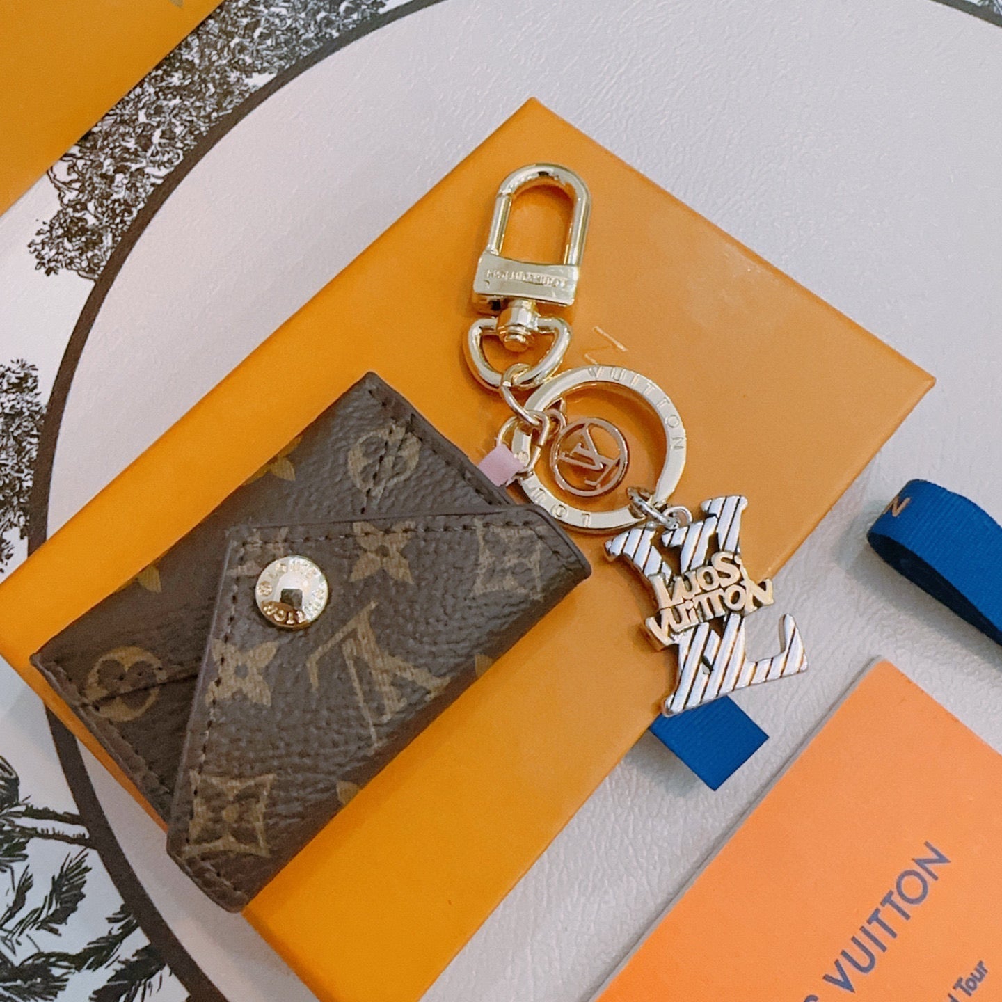 LV Brown Wallet Charm