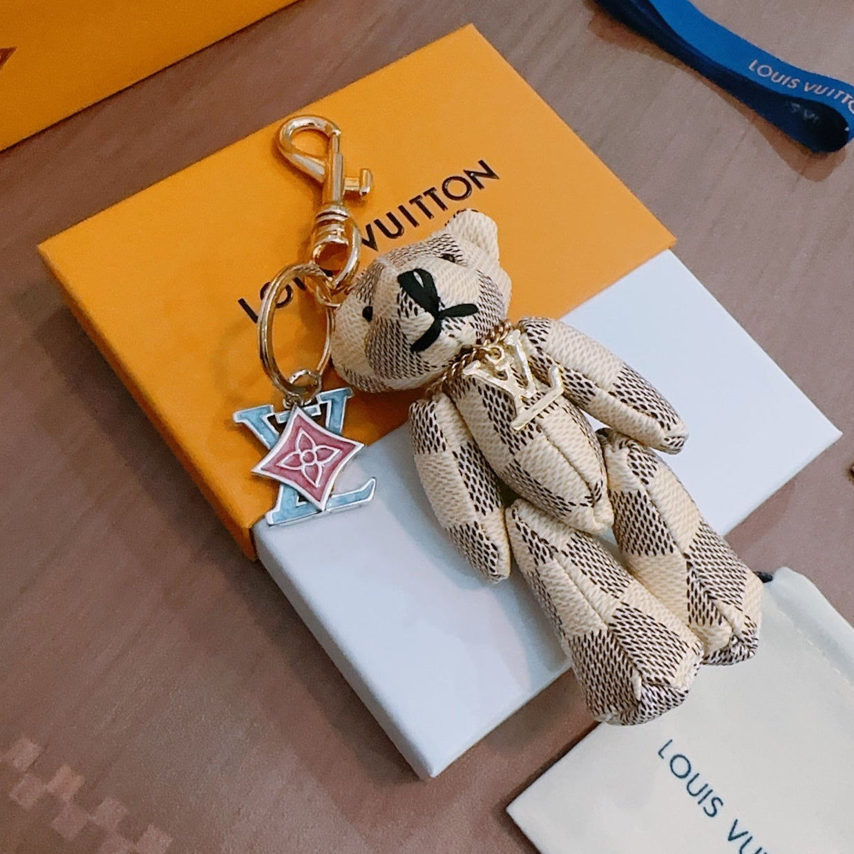 LV Teddy Bear Charm