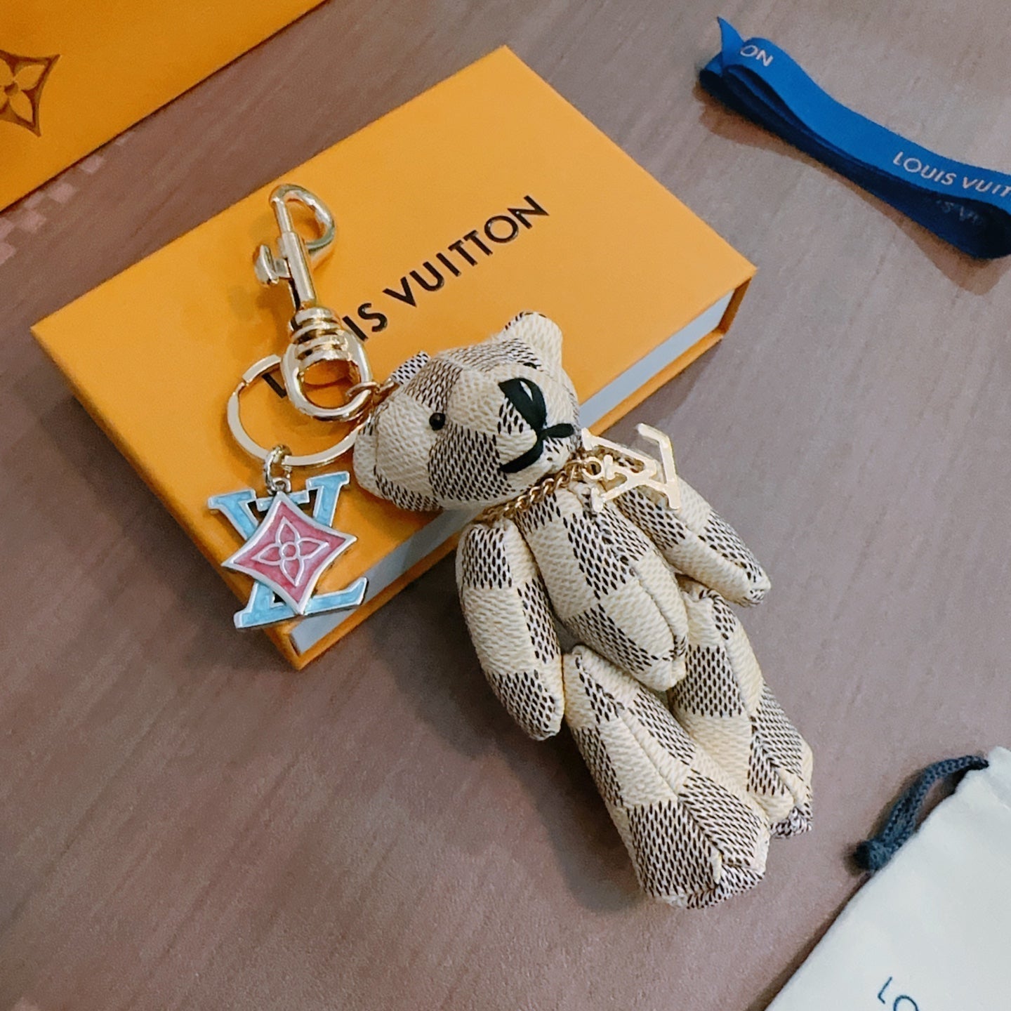 LV Teddy Bear Charm