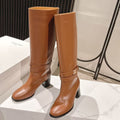 Celine Garance Triomphe High Boot 60mm Brown Calfskin