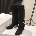 Celine Garance Triomphe High Boot 60mm Black Suede