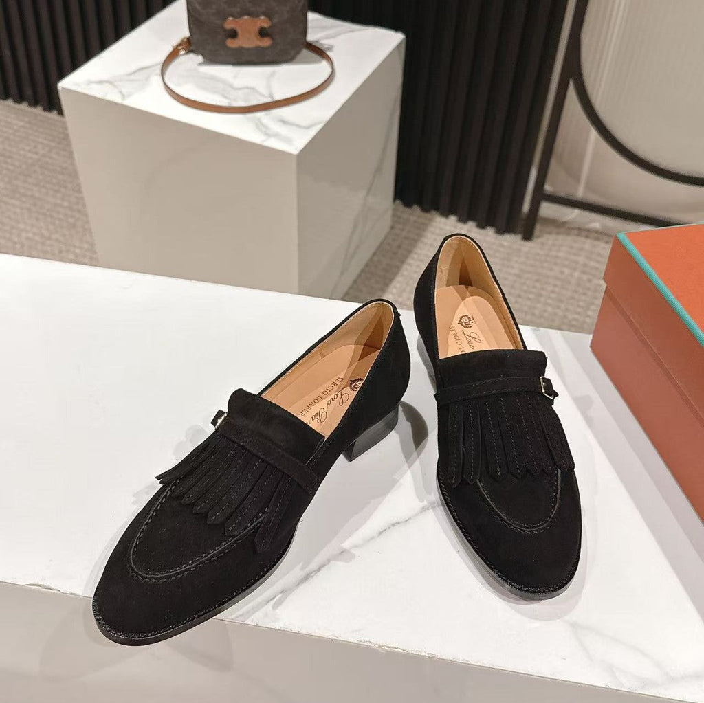 LP Pennan Fringe Black Suede 564803