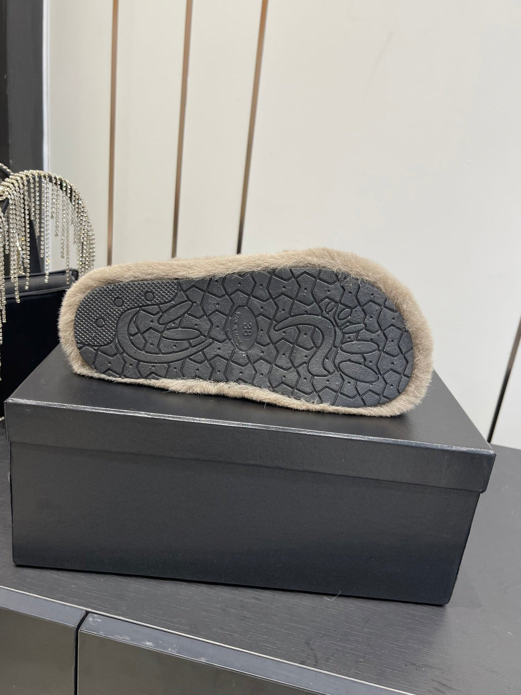 CC Double C Furry Slippers Taupe Fur 554700