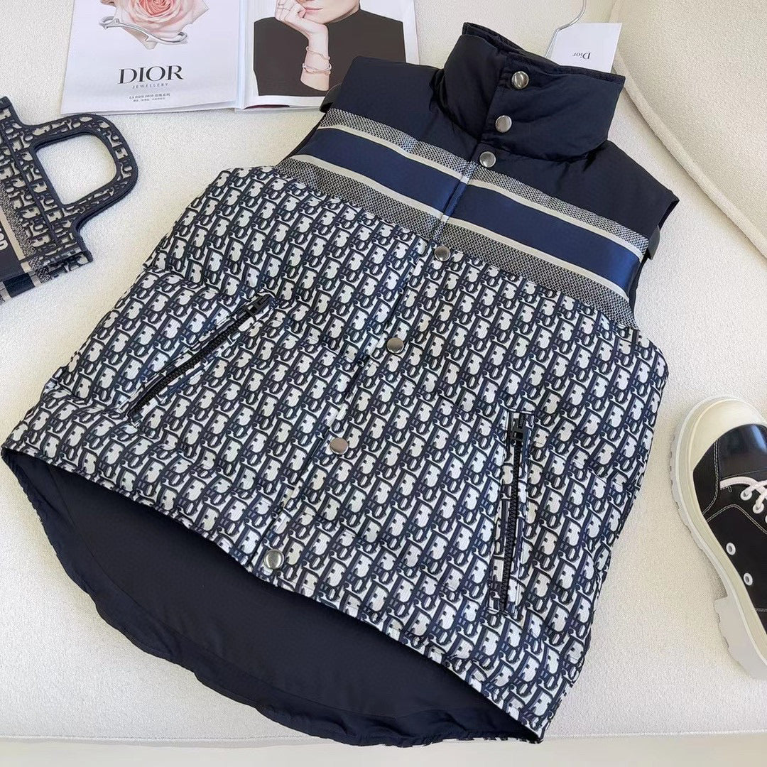 CD 25 Sleeveless Vest Blue Black Down Polyester 319279