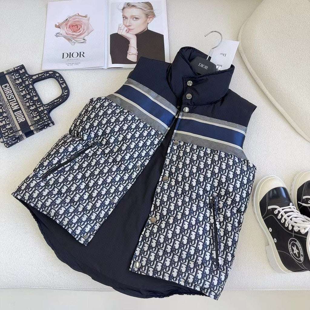 CD 25 Sleeveless Vest Blue Black Down Polyester 319279