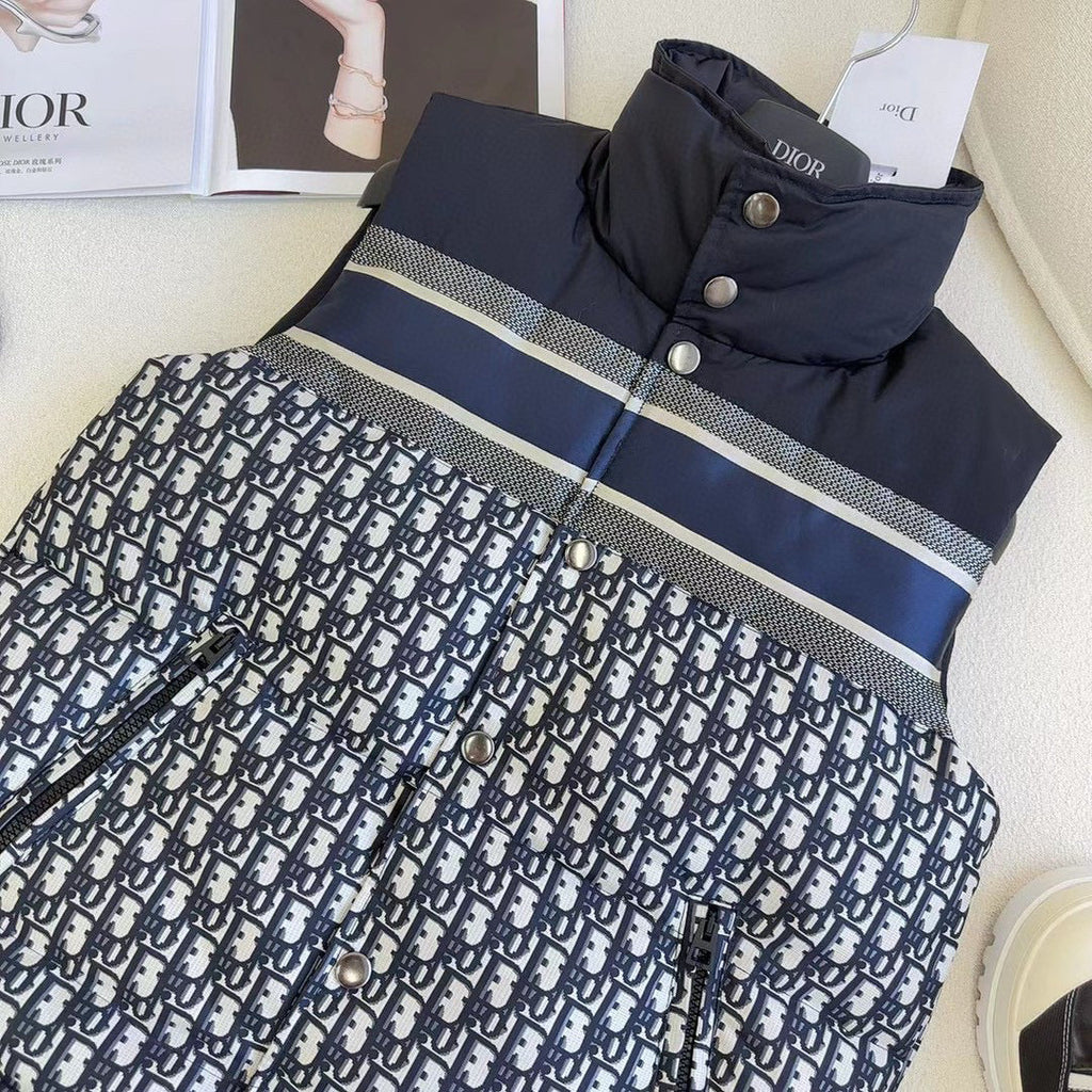 CD 25 Sleeveless Vest Blue Black Down Polyester 319279