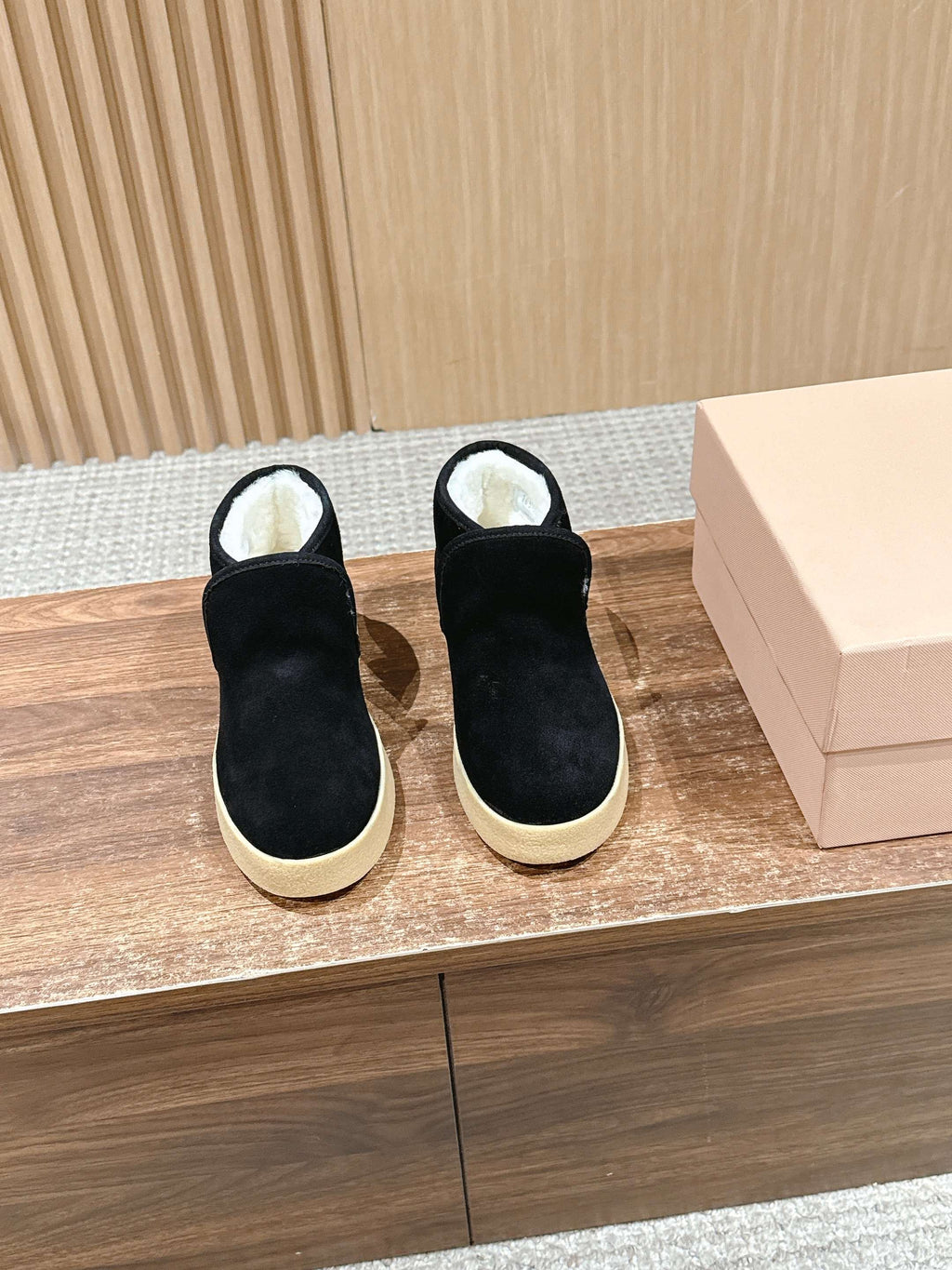 Miumiu 25 Slip-on Boot Black Mix White Suede Wool 553704