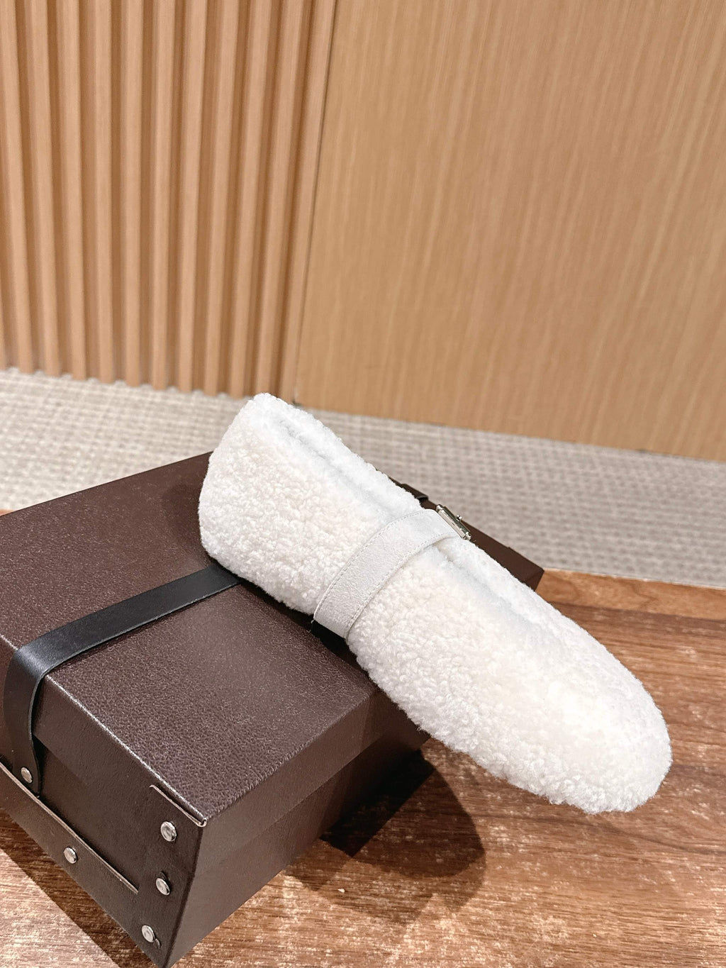 Alaia 2025 Ballet Flat Cream Wool 553828